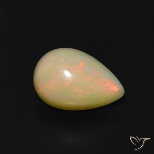 Ópalo Multicolor natural de 0.74 ct, En forma de pera, Transparente