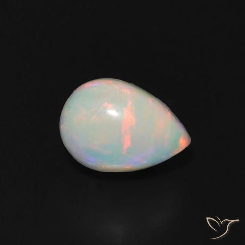 Ópalo Multicolor natural de 0.64 ct, En forma de pera, Transparente
