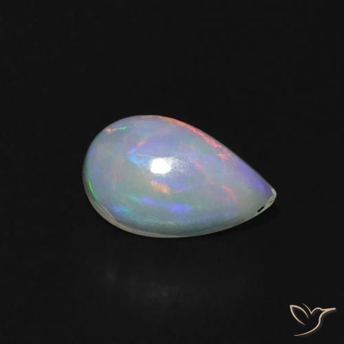 Ópalo Multicolor natural de 0.61 ct, En forma de pera, Transparente