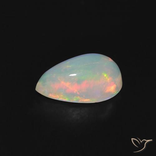 Ópalo Multicolor natural de 0.61 ct, En forma de pera, Transparente