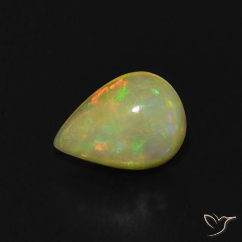 Ópalo Multicolor natural de 0.66 ct, En forma de pera, Transparente