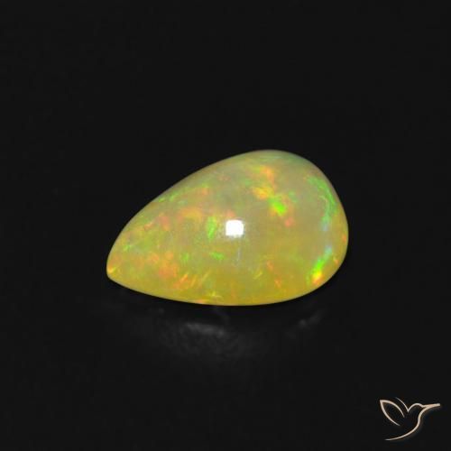 Ópalo Multicolor natural de 0.66 ct, En forma de pera, Transparente