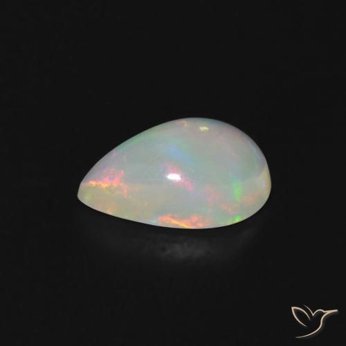 Ópalo Multicolor natural de 0.56 ct, En forma de pera, Transparente