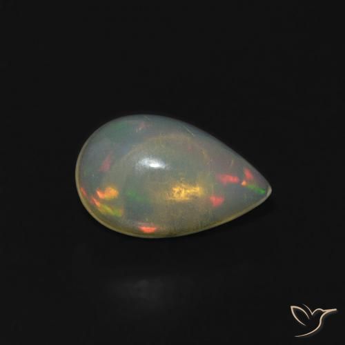 Ópalo Multicolor natural de 0.52 ct, En forma de pera, Transparente