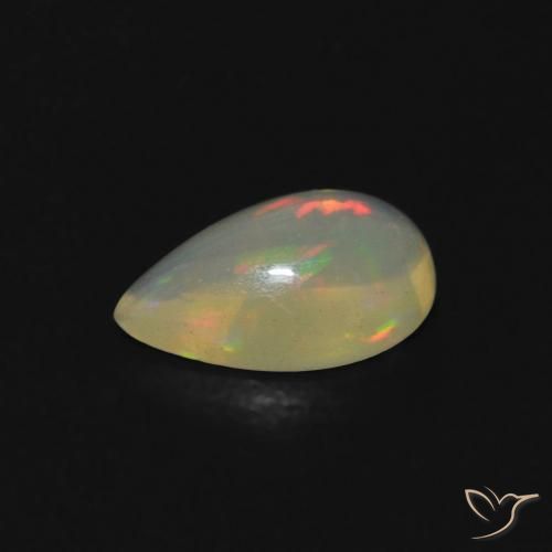 Ópalo Multicolor natural de 0.52 ct, En forma de pera, Transparente