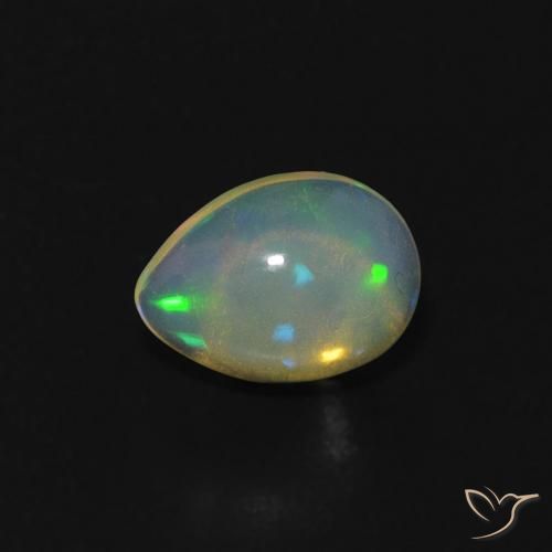 0.56ct Natural Multicolor Ópalo, En forma de pera, Transparente