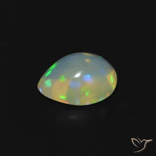 Ópalo Multicolor natural de 0.56 ct, En forma de pera, Transparente