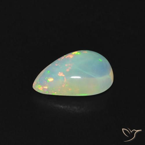 Ópalo Multicolor natural de 0.87 ct, En forma de pera, Transparente
