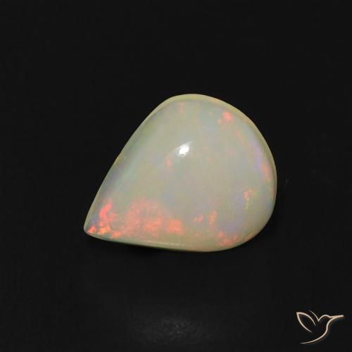 Ópalo Multicolor natural de 0.67 ct, En forma de pera, Transparente