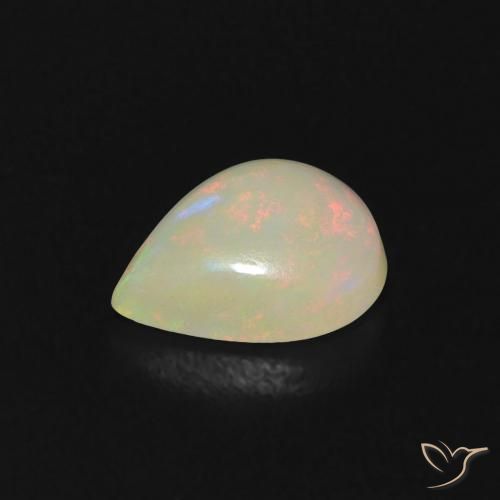 Ópalo Multicolor natural de 0.67 ct, En forma de pera, Transparente