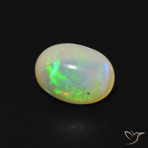 Ópalo Multicolor natural de 0.48 ct, Ovalada, Transparente