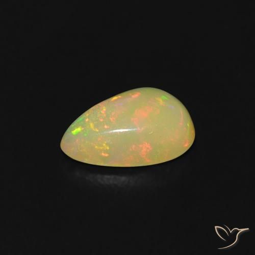 Ópalo Multicolor natural de 0.36 ct, En forma de pera, Transparente