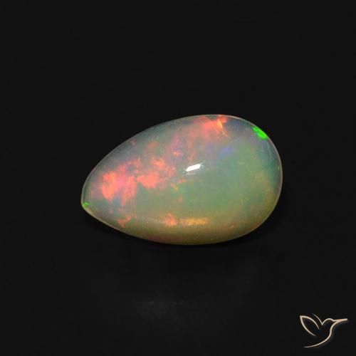 0.57ct Natural Multicolor Ópalo, En forma de pera, Transparente