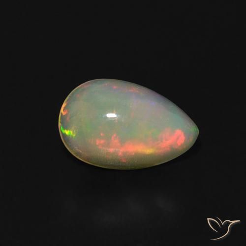 Ópalo Multicolor natural de 0.57 ct, En forma de pera, Transparente