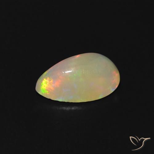 Ópalo Multicolor natural de 0.57 ct, En forma de pera, Transparente