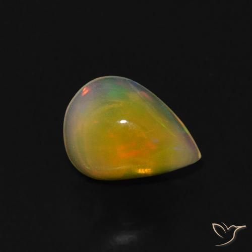 Ópalo Multicolor natural de 0.53 ct, En forma de pera, Transparente