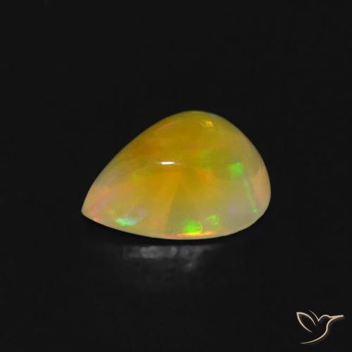 Ópalo Multicolor natural de 0.53 ct, En forma de pera, Transparente