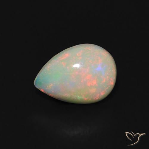 0.45ct Natural Multicolor Ópalo, En forma de pera, Transparente