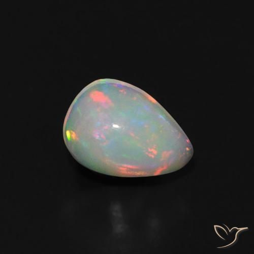 Ópalo Multicolor natural de 0.29 ct, En forma de pera, Transparente