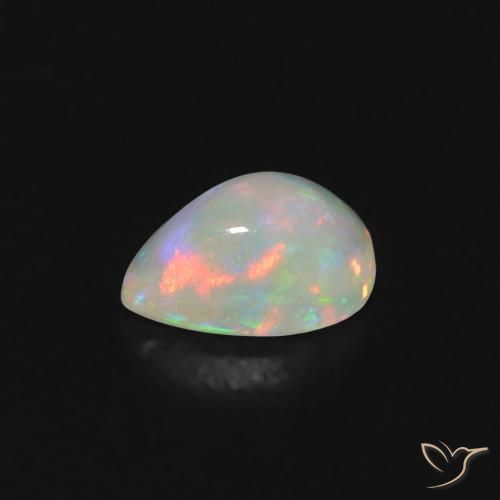 Ópalo Multicolor natural de 0.29 ct, En forma de pera, Transparente