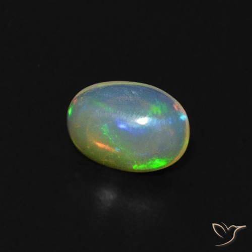 Ópalo Multicolor natural de 0.31 ct, Ovalada, Transparente