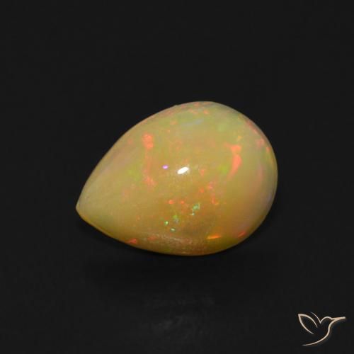 0.68ct Natural Multicolor Ópalo, En forma de pera, Transparente