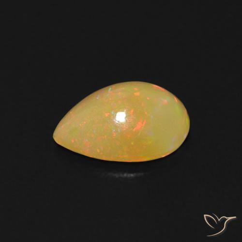 Ópalo Multicolor natural de 0.68 ct, En forma de pera, Transparente