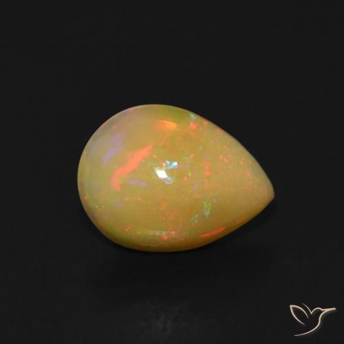 Ópalo Multicolor natural de 0.68 ct, En forma de pera, Transparente