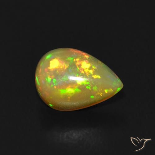 Ópalo Multicolor natural de 0.42 ct, En forma de pera, Transparente