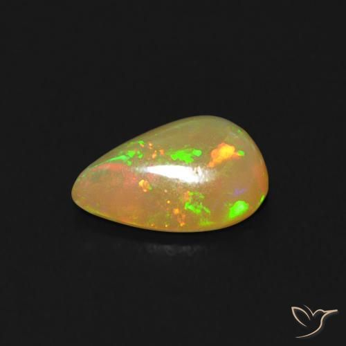 Ópalo Multicolor natural de 0.42 ct, En forma de pera, Transparente