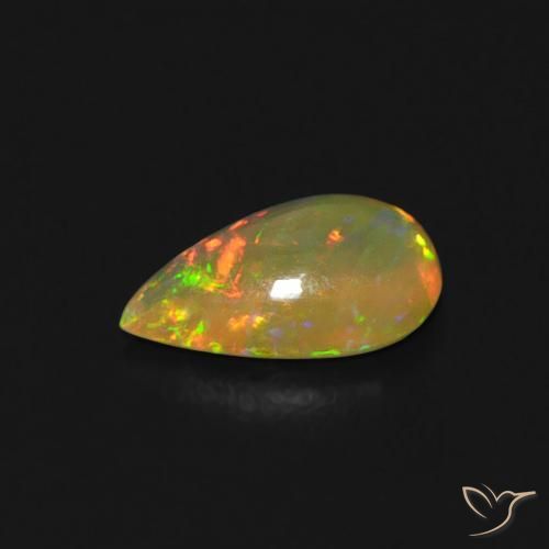 Ópalo Multicolor natural de 0.40 ct, En forma de pera, Transparente