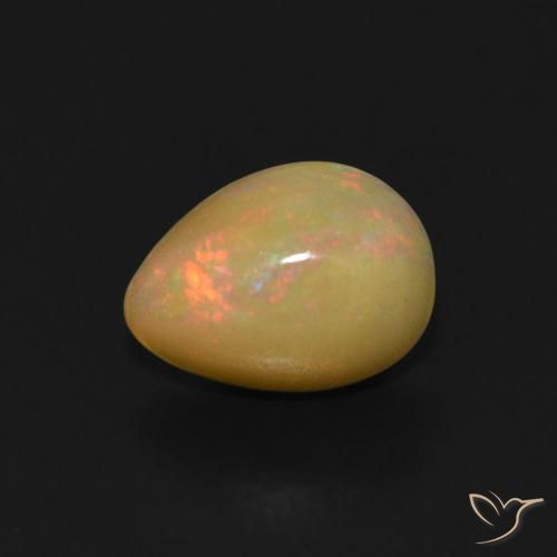 0.48ct Natural Multicolor Ópalo, En forma de pera, Transparente
