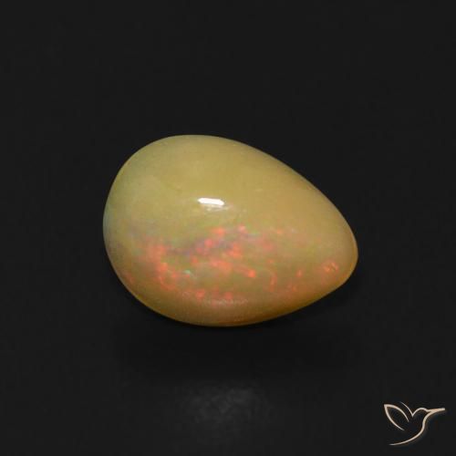 Ópalo Multicolor natural de 0.48 ct, En forma de pera, Transparente