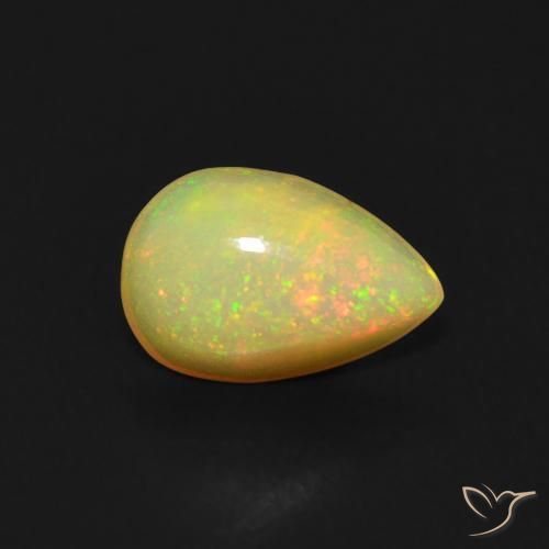 Ópalo Multicolor natural de 0.55 ct, En forma de pera, Transparente
