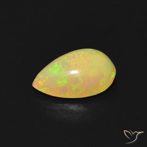 Ópalo Multicolor natural de 0.55 ct, En forma de pera, Transparente