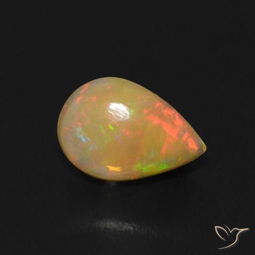 0.50ct Natural Multicolor Ópalo, En forma de pera, Transparente