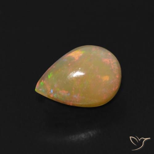 Ópalo Multicolor natural de 0.50 ct, En forma de pera, Transparente