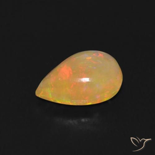 Ópalo Multicolor natural de 0.50 ct, En forma de pera, Transparente