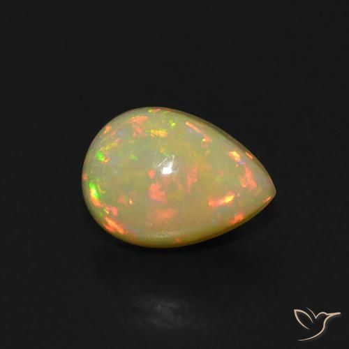 0.54ct Natural Multicolor Ópalo, En forma de pera, Transparente