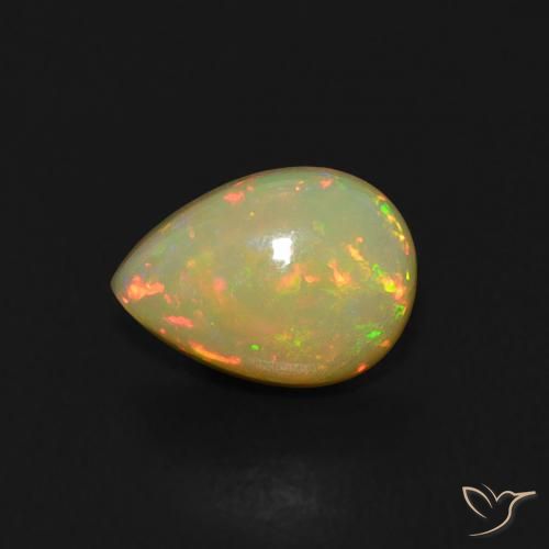 Ópalo Multicolor natural de 0.54 ct, En forma de pera, Transparente