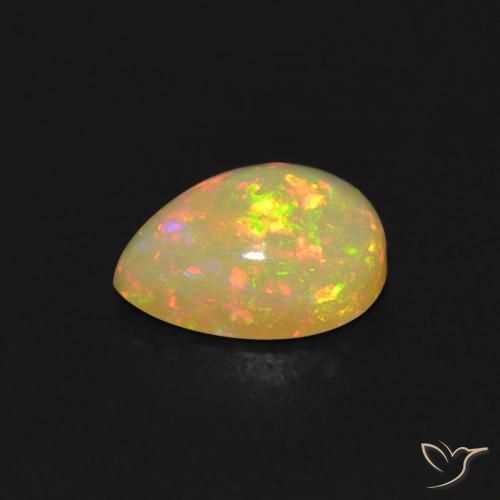 Ópalo Multicolor natural de 0.54 ct, En forma de pera, Transparente