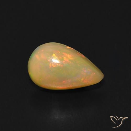 Ópalo Multicolor natural de 0.53 ct, En forma de pera, Transparente