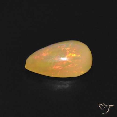 Ópalo Multicolor natural de 0.53 ct, En forma de pera, Transparente