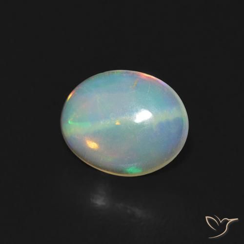 Ópalo Multicolor natural de 0.32 ct, Ovalada, Transparente