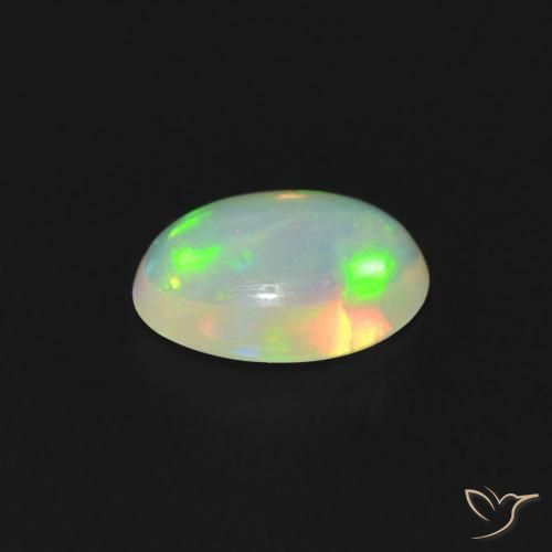 Ópalo Multicolor natural de 0.32 ct, Ovalada, Transparente