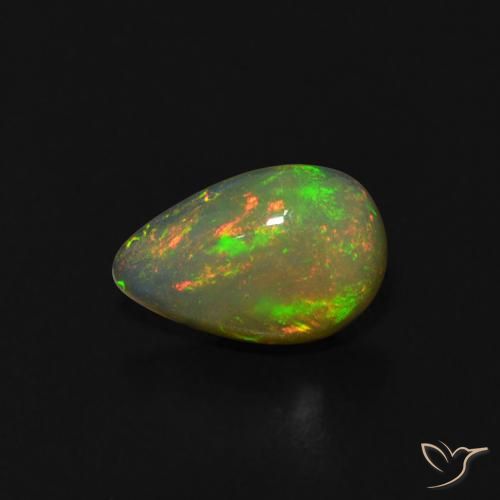 0.46ct Natural Multicolor Ópalo, En forma de pera, Transparente