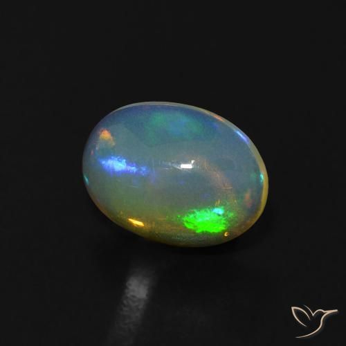 Ópalo Blanco azulado natural de 0.72 ct, Ovalada, Transparente