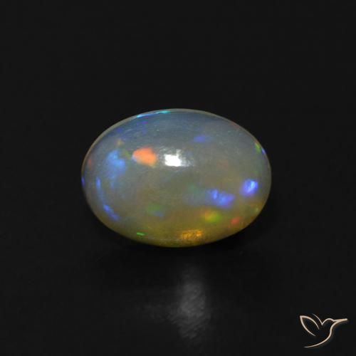 0.52ct Natural Blanco azulado Ópalo, Ovalada, Transparente, Photo A