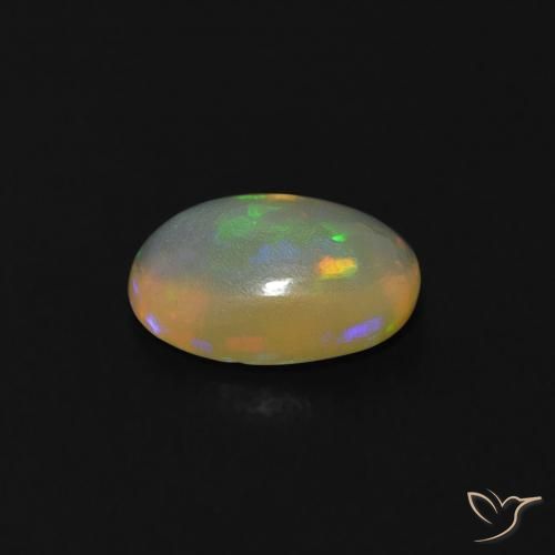 Ópalo Blanco azulado natural de 0.52 ct, Ovalada, Transparente