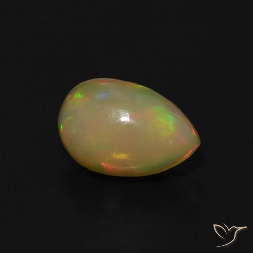 Ópalo Multicolor natural de 1.12 ct, En forma de pera, Transparente